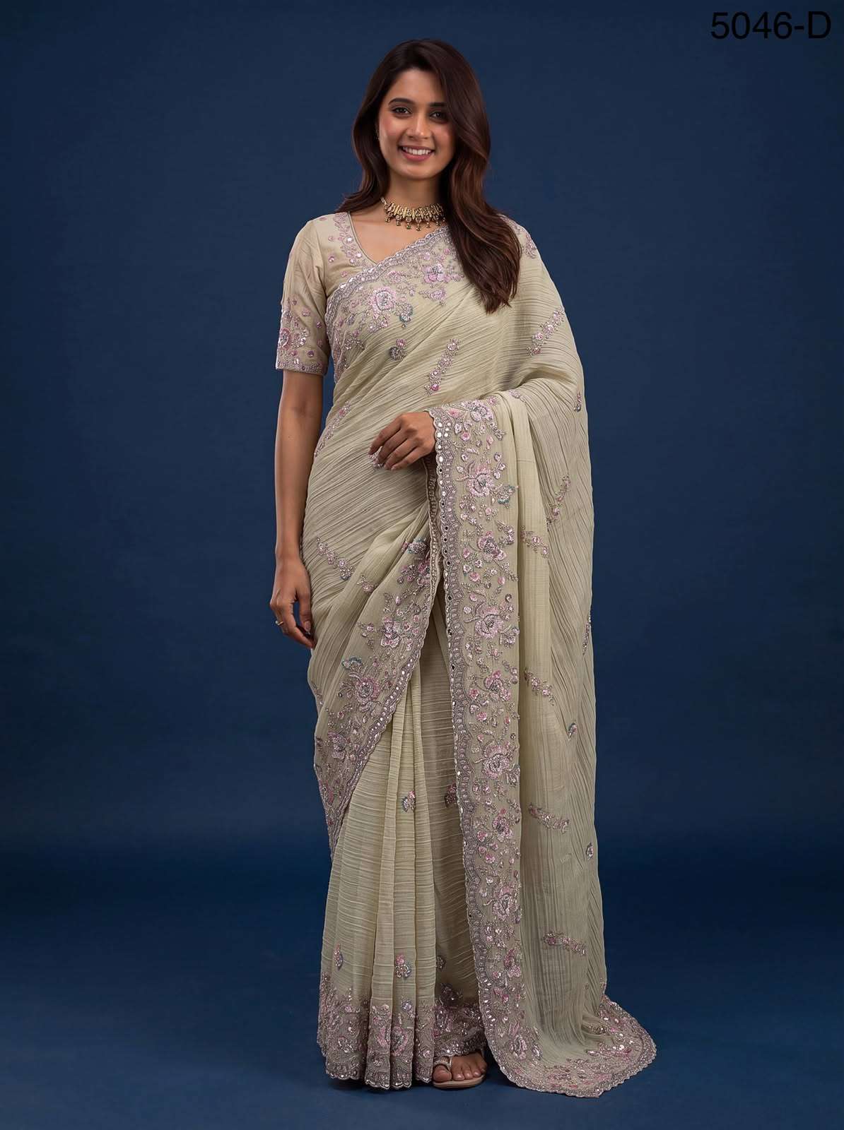  Extraordinary with Beautiful Color made of Premium Pure Bamburg fabric Wedding Saree wholesale in surat 5046